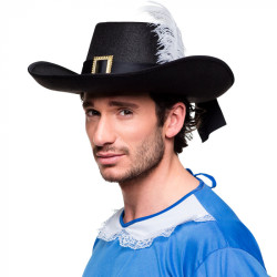 Čierna mušketierska čiapka